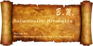 Balassovich Mirabella névjegykártya